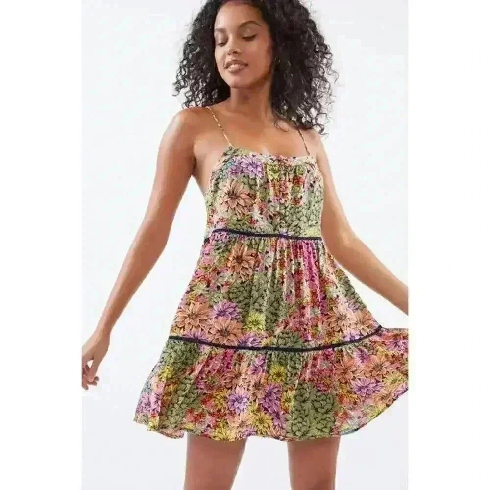 Urban Outfitters Honey Tiered Frock Mini Dress